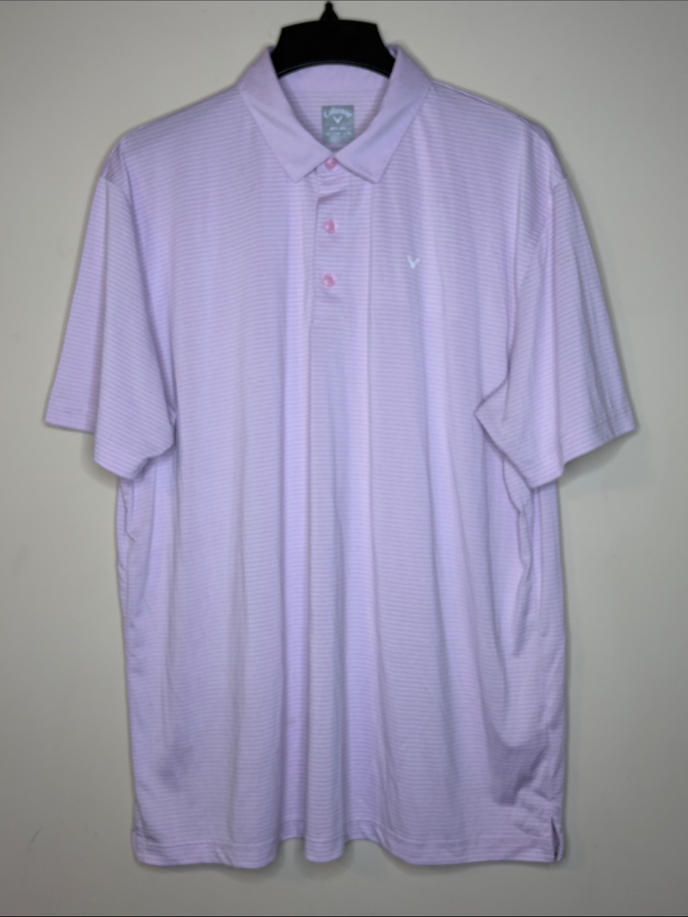 Callaway Opti-Dri Men’s Light Lavender Stripe Polo Size XL